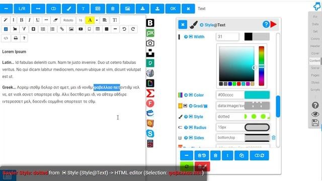 Drag and drop HTML styles