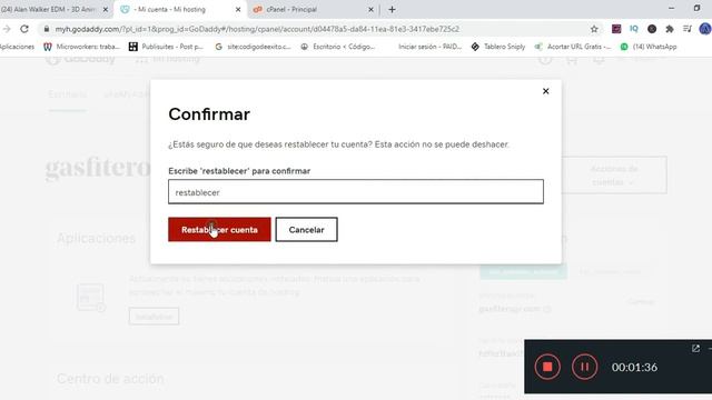 Resetear HOSTING Cpanel