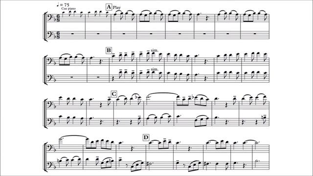 Cello Play-Along DUET - Barcarolle - Belle nuit, ô nuit d'amour - Tales of Hoffmann - Offenbach