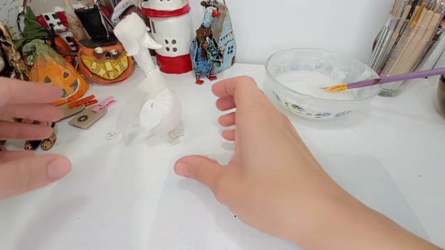 Гусь из папье-маше, часть 4(продолжение) игрушка из папье-маше