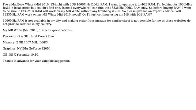 Apple: Will MacBook (Mid 2010) work with 1333MHz RAM instead of 1066MHz RAM? (2 Solutions!!)