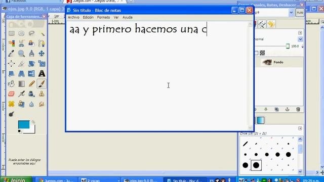 como cambiar el color de ojos con gimp 2.6