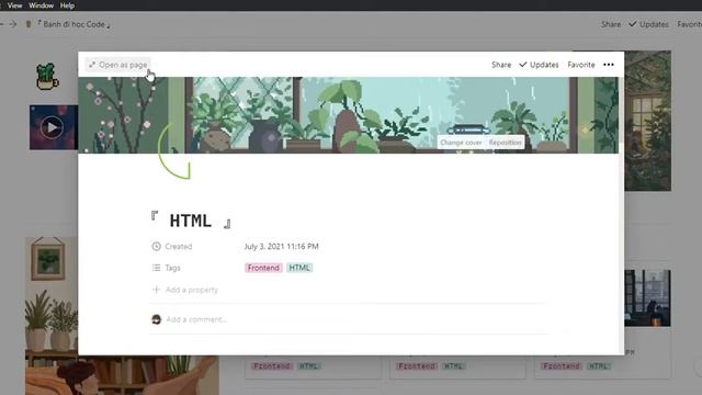 Take notes while learning to code on Notion