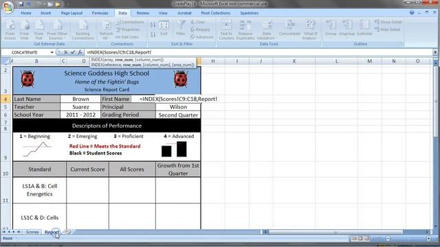 Excel for Educators 2a: Use INDEX and MATCH