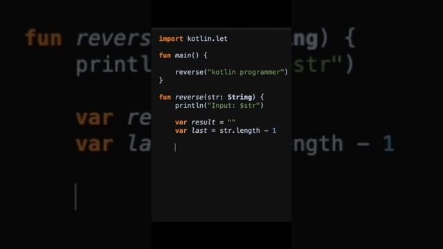 Reverse string in kotlin program. Learn logic in one minute #kotlin #programming #program #logic