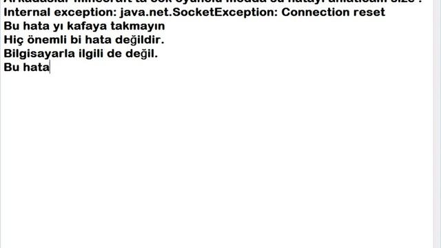 Minecraft Internal exception java net SocketException Connection reset hatası[Kesin Çözüm]
