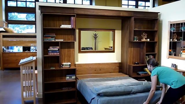 Library Wall Bed - Hardwood Artisans