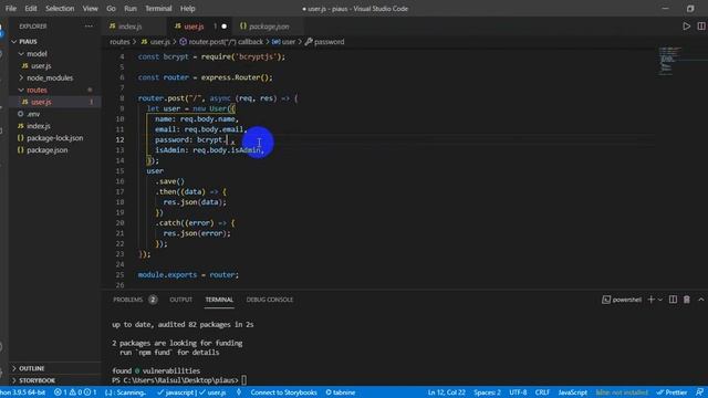 Password Hashing in NodeJS using Bcrypt.js