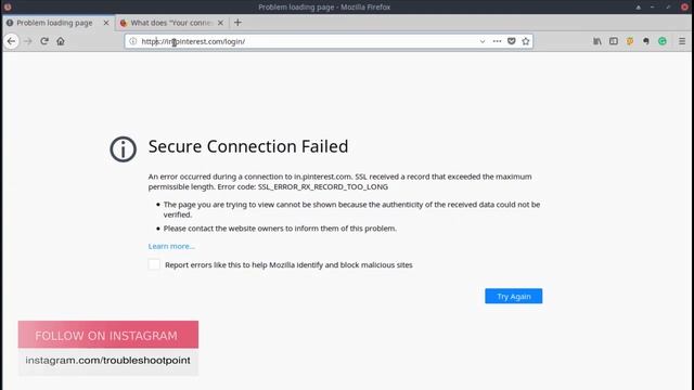 Firefox Error code: SSL_ERROR_RX_RECORD_TOO_LONG