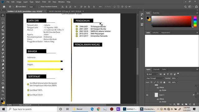 Tutorial Membuat CV Menarik Menggunakan Adobe Photoshop