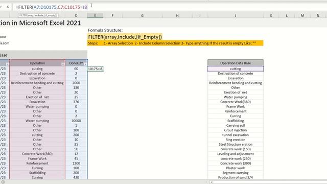 Filter Function in Excel