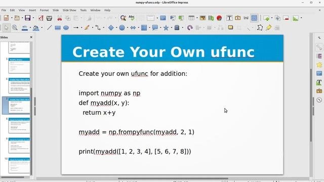How to use Python Numpy Ufuncs functions