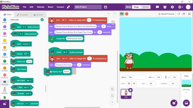 Face Recognition-Based Attendance System Using Micro: Bit in PictoBlox | AI and ML Projects for Kid