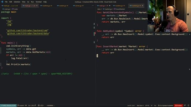Tik Trader Live DEV Market API Golang Svelte Kit