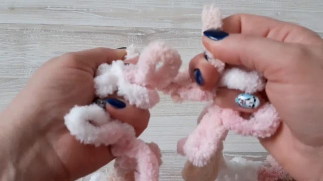 Вяжем пледик пальчиками,пряжа ализе пуффи