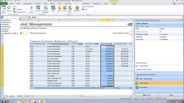 Updating existing AX 2012 data from Excel using Atlas