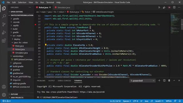C2.5 Beginner FRC Control Loops + WPLlib Elevator Simulation