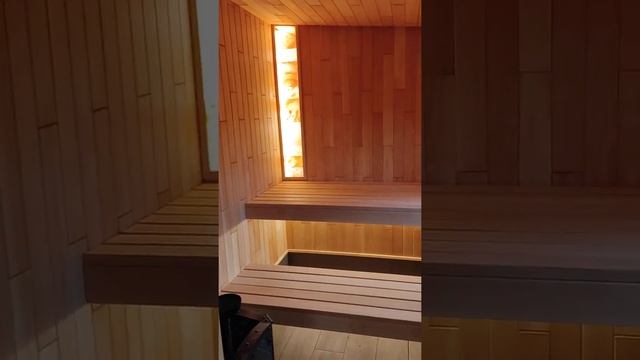 Стены кедрач, полок ольха.