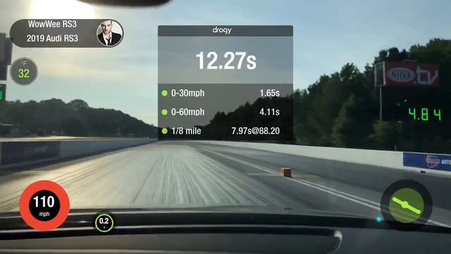 2019 Audi RS3 1/4 mile dragy. Stock
