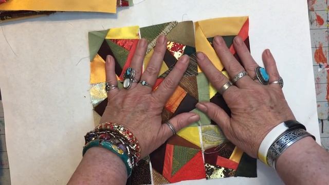 Crazy Quilt Fabric Bundle Test ~ Autumn Colors ~ How Many Blocks Will It Make ~ DancesWithPitBulls