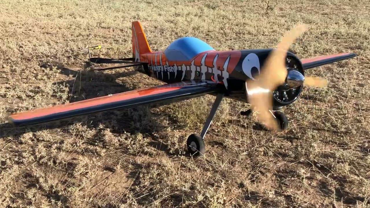 SU-31M Angry Fish RC-plane. Первый запуск мотора на модели.