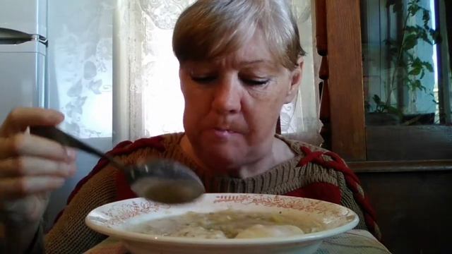 Мукбанг#Сегодня на завтрак суп#яйцо#хлеб??????