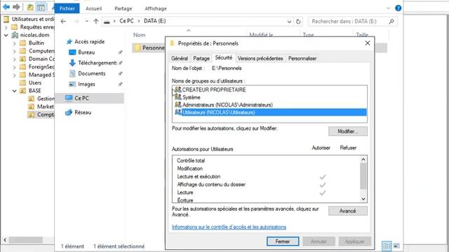 25 - Active Directory   Configuration lecteurs Personnels