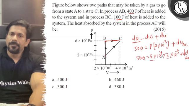 Figure Below Shows Two Paths That May Be Taken By A Gas To Go From A State A To A State C. In Pro..