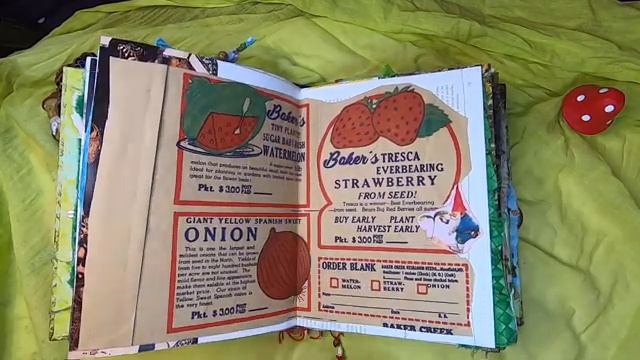 The Gnome Tome - Flipthru of Gnome Themed Art/Junk Journal (1 of 12 in series) Sold - thanks