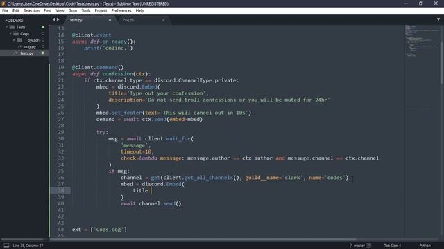 Discord.py Tutorial | Confession Command & Channel