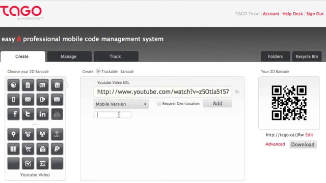 YouTube Video QR Code Generator | TAGO