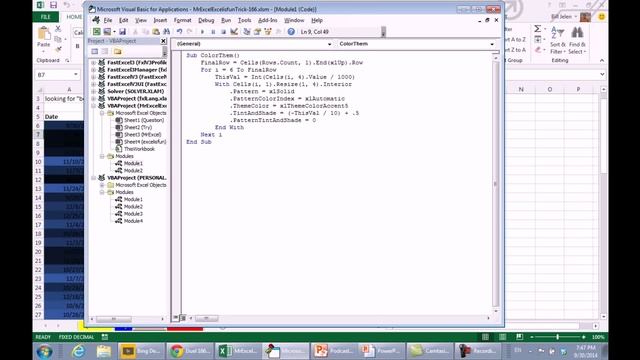 Mr Excel & excelisfun Trick 166: Conditionally Format Row Based On Upper And Lower Value