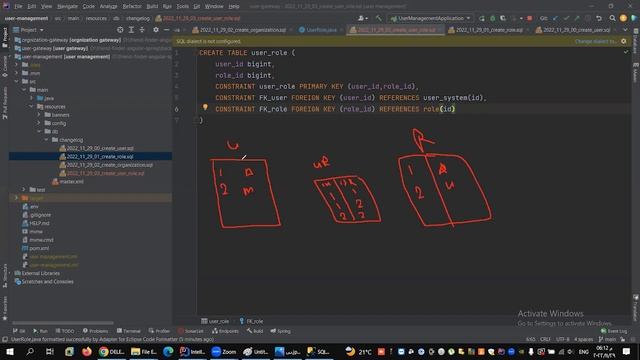create role_user sql file