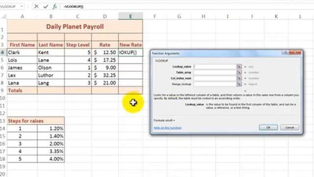 Excel 2013 Vlookup