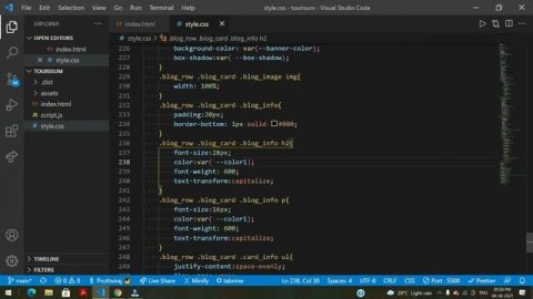 How To Create Tourism Blog Website Home Page Using HTML, CSS, Java Script || Blog Website Home Page