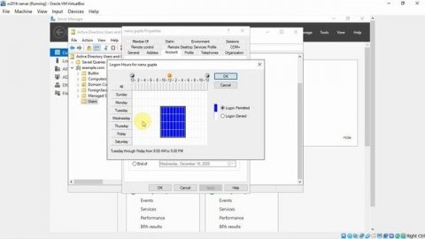 32 Restrict Logon Hours Demo | Active Directory Users | Windows Server 2016 Tutorial