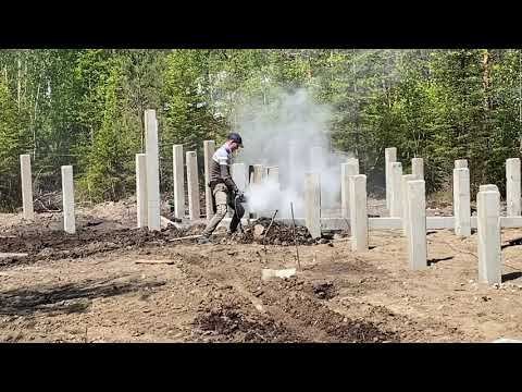 Фундамент #сваиизбетона #забивныесваи  #строительстводома