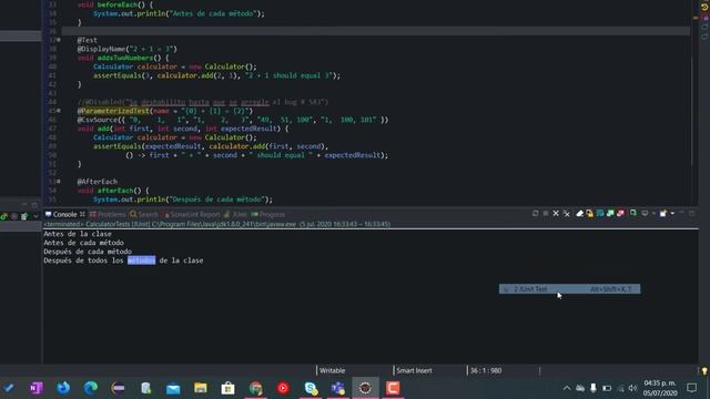 6. Anotaciones BeforeAll, BeforeEach, AfterEach y AfterAll - Junit5 básico