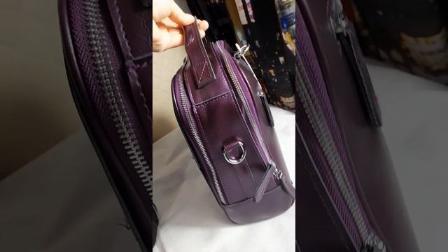 Новая фиолетовая сумка - рюкзак из натуральной кожи