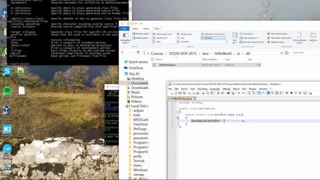 Compiling and running your first Java program