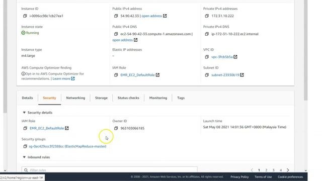 Amazon EMR - Security Rule To Allow SSH Connection From Your Putty