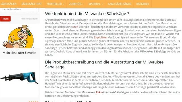 Säbelsägen von Milwaukee | Infos, Tipps und Testsieger | SaebelSaegen.net