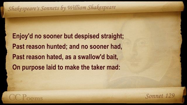 Sonnet 129 by William Shakespeare