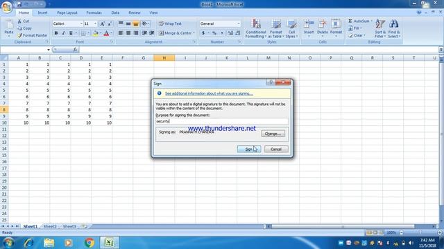 digital signatur in ms excel