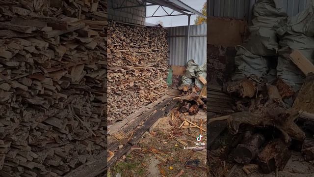 Резка дров на зиму I Заготовка I Отопление на дровах I Буржуйка
