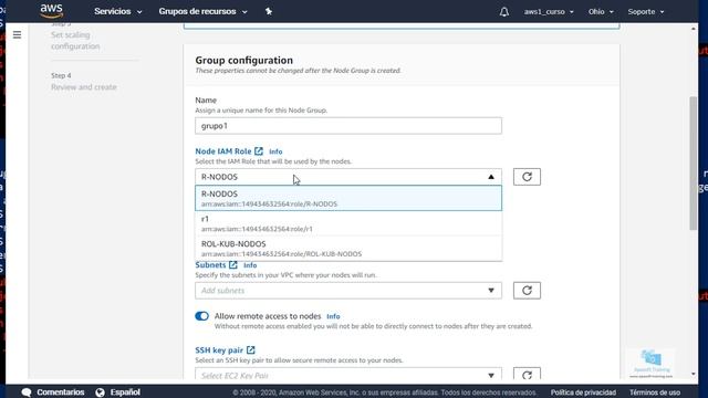 04-Tutorial. Crear un cluster Kubernetes en AWS. Crear los nodos