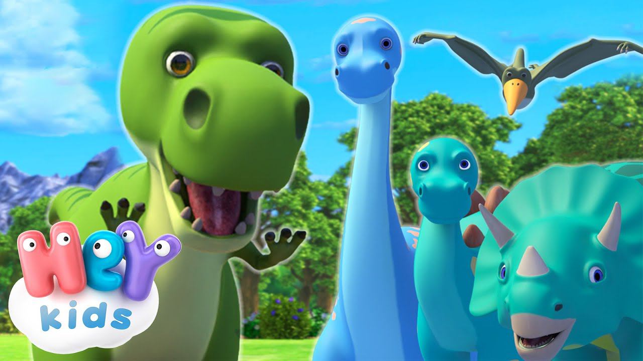 Lá vem os dinossauros  | Música Infantil | HeyKids em Português