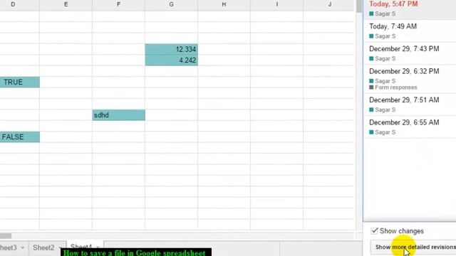 How to save a file in Google spreadsheet