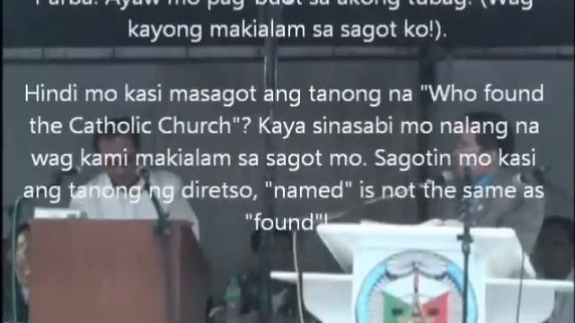 Bro. Soc (CFD) knockdown question to (INC) Ramil Parba (Must watch!)