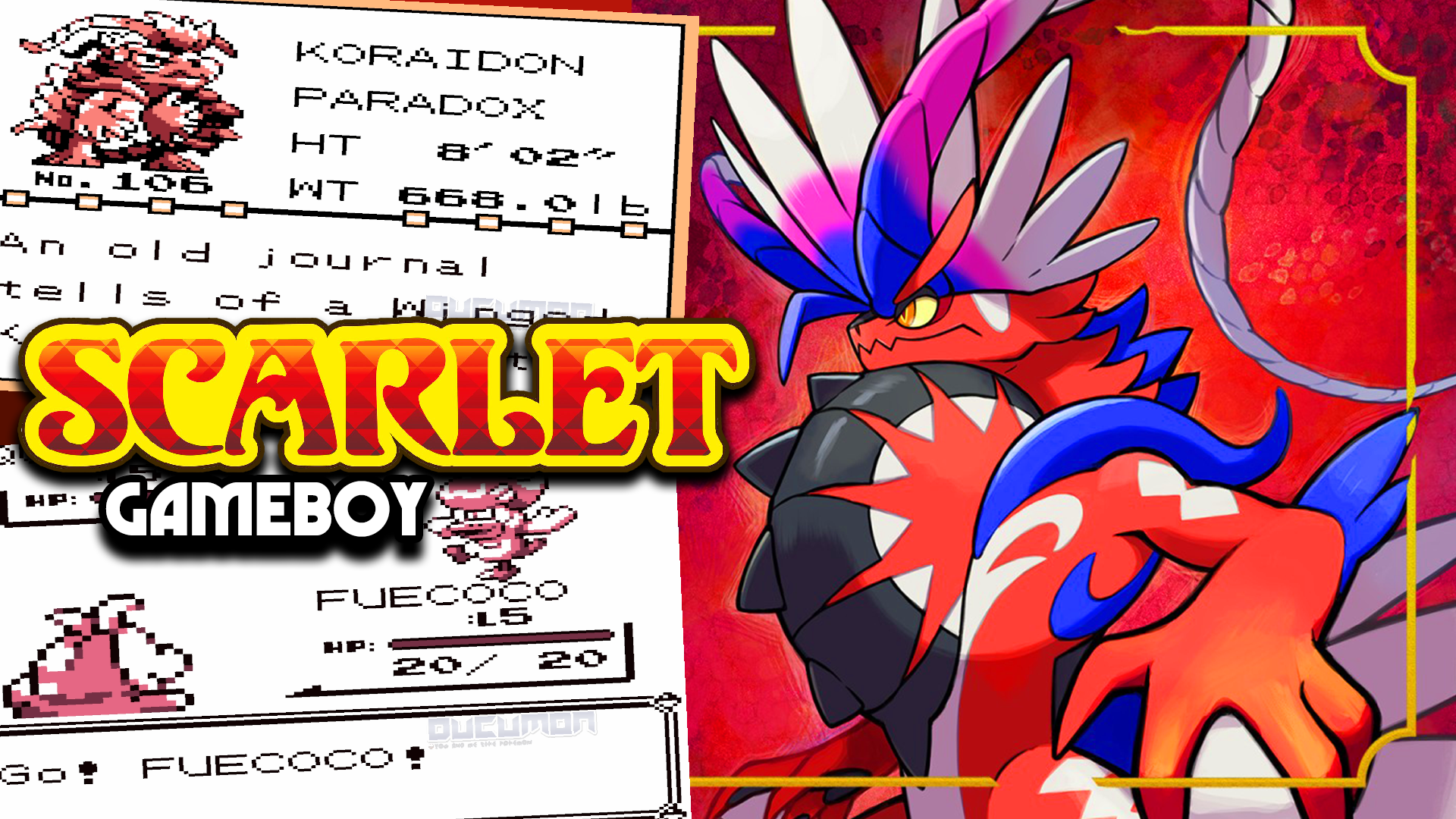 Pokemon Scarlet GB — Demake Project регион Палдеа, поколение 9, новый BG и многое другое от Game Boy